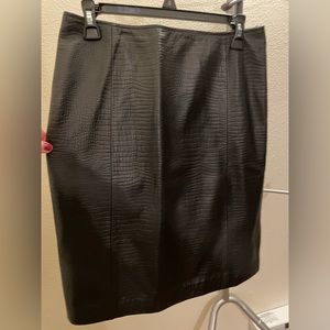 Ralph Lauren Black leather croc print leather skirt, size 8
